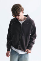 Boxy Fit Fermuarlı Kapüşonlu Sweatshirt