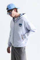 Boxy Fit Fermuarlı Kapüşonlu Sweatshirt