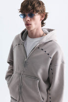 Boxy Fit Fermuarlı Kapüşonlu Sweatshirt