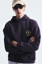 Boxy Fit Yazılı Kapüşonlu Sweatshirt
