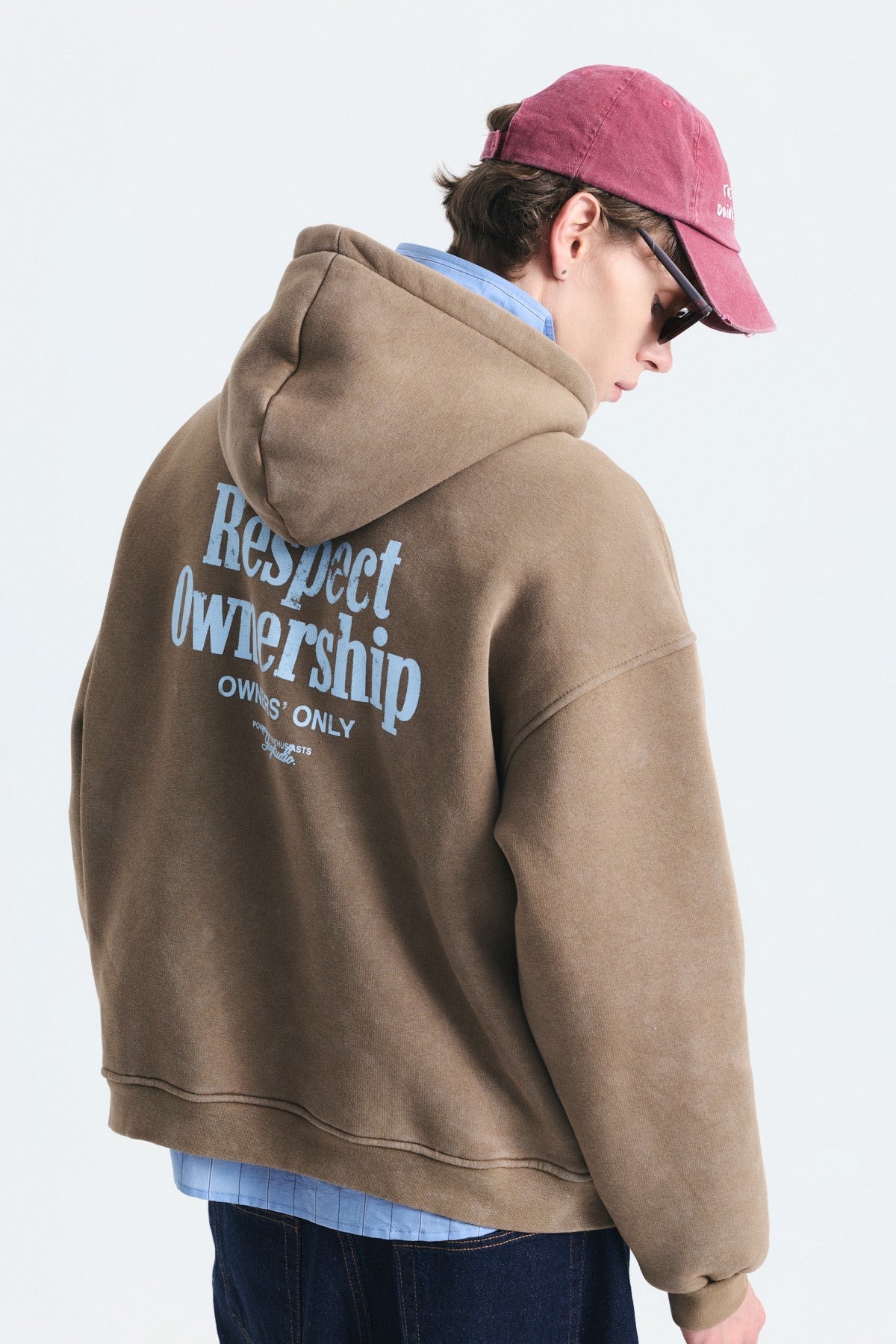 Boxy Fit Yazılı Kapüşonlu Sweatshirt