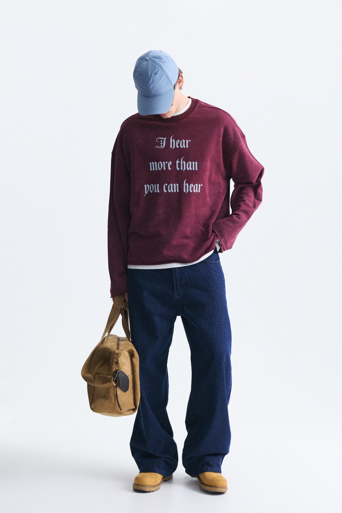 Boxy Fit Yazılı Sweatshirt