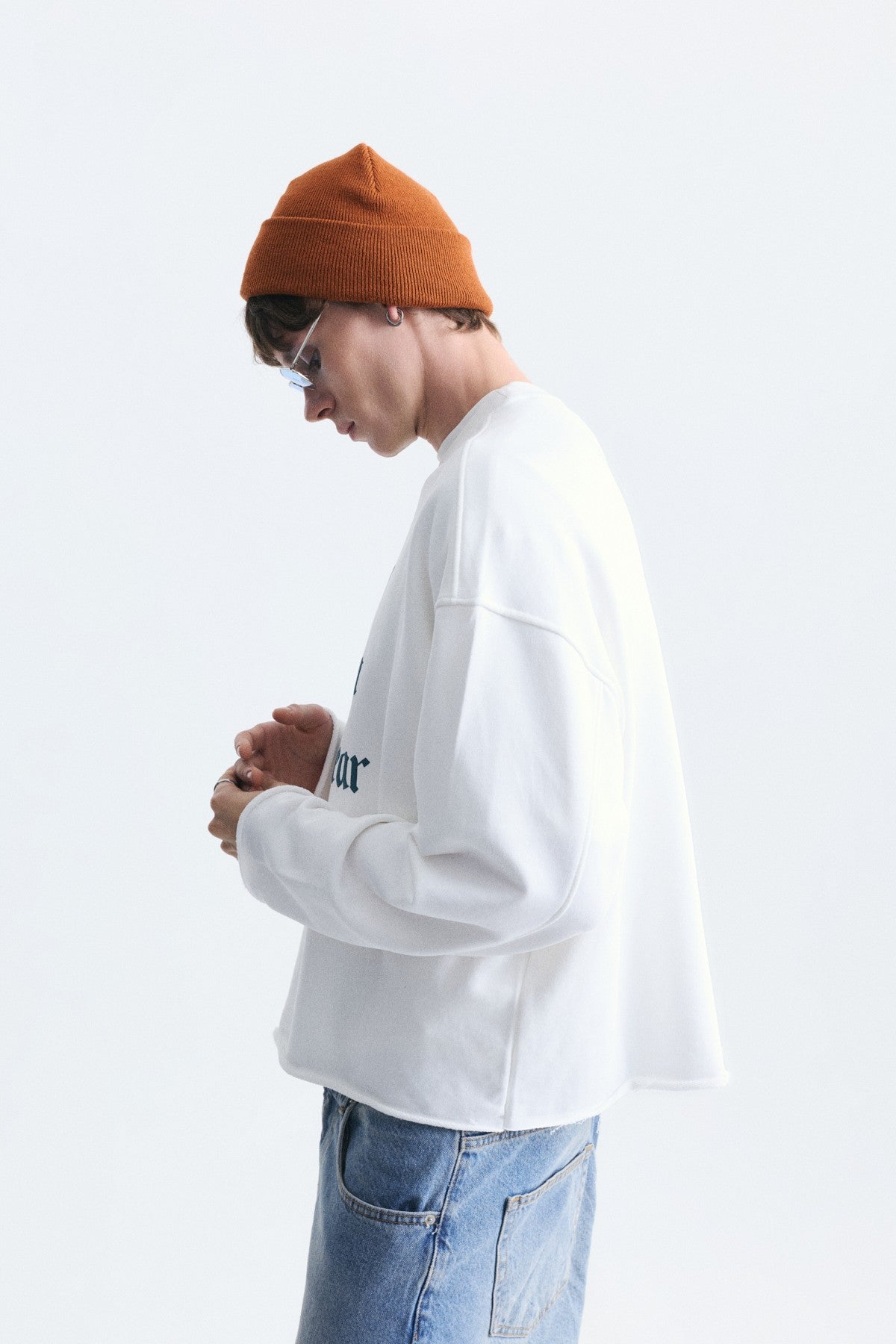 Boxy Fit Yazılı Sweatshirt