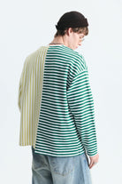 Çift Renk Çizgili Sweatshirt