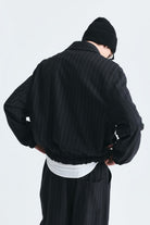 Oversize Çizgili Ceket Takım