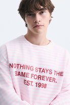 Oversize Çizgili Sweatshirt