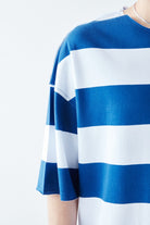 Dijital Baskılı Şeritli %100 Pamuk Oversize Tişört