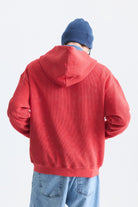 Dokulu Fermuarlı Kapüşonlu Sweatshirt