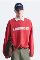 Dokulu London Baskılı Sweatshirt