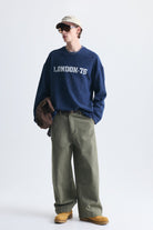 Dokulu London Baskılı Sweatshirt