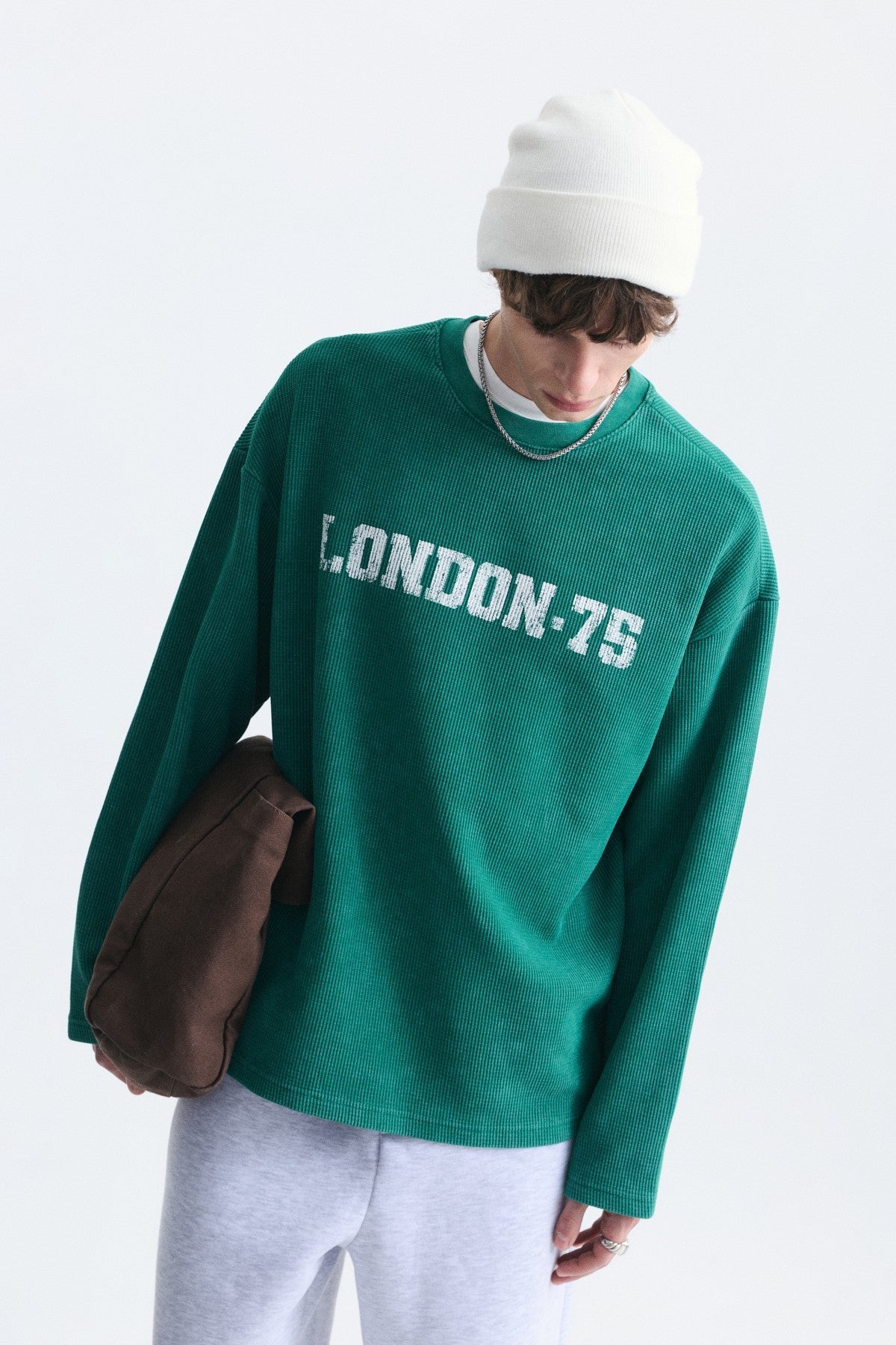 Dokulu London Baskılı Sweatshirt