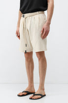 Kemerli Oversize Keten Şort