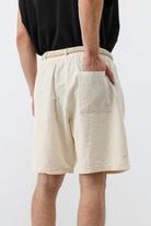 Kemerli Oversize Keten Şort