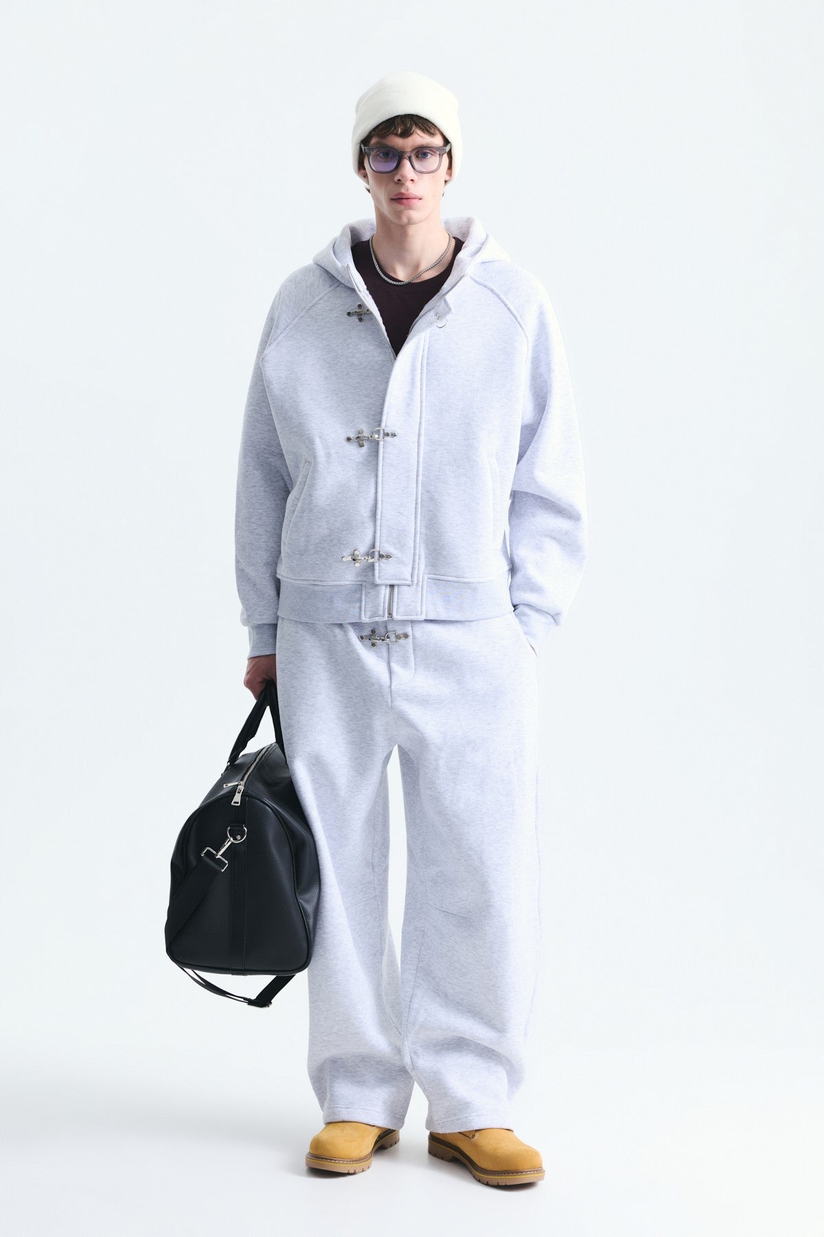 Oversize Klips Kapama Sweatshirt Takım