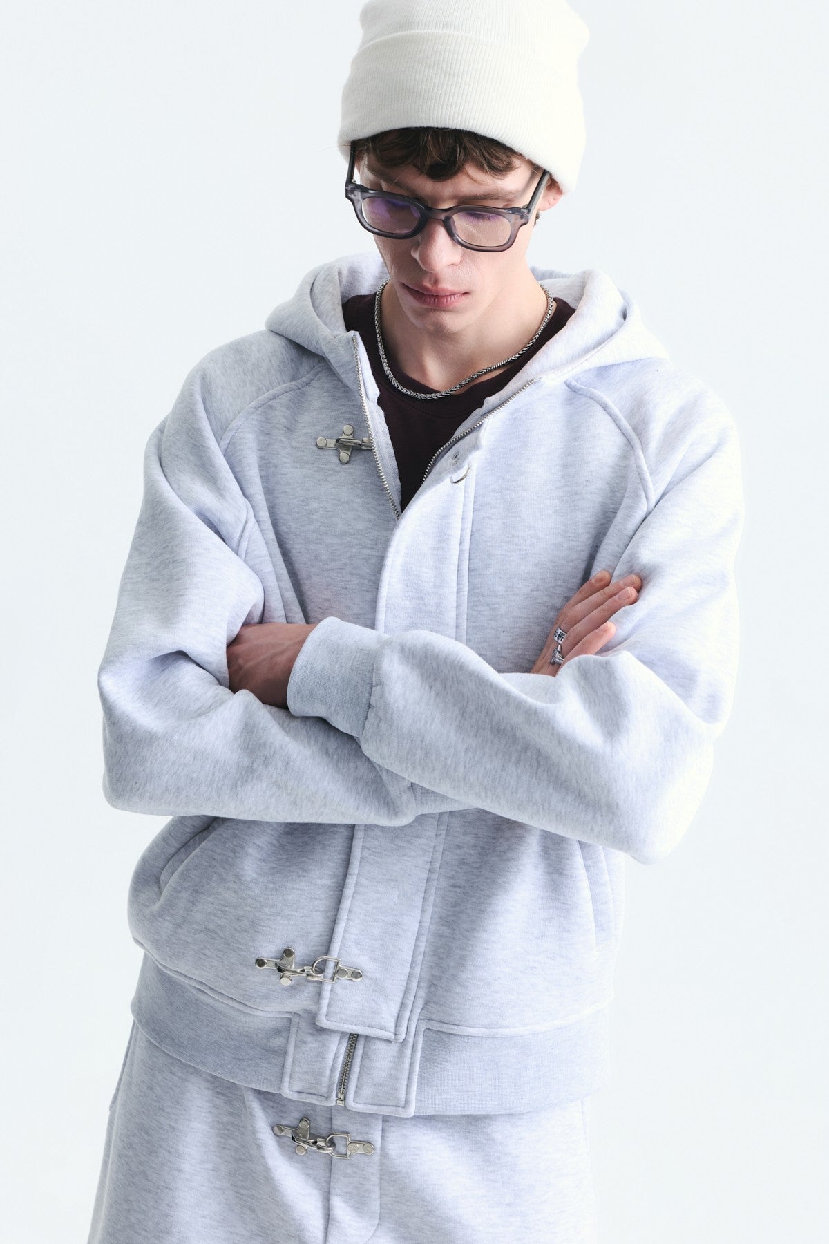 Oversize Klips Kapama Sweatshirt Takım