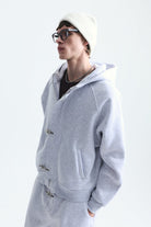 Oversize Klips Kapama Sweatshirt Takım