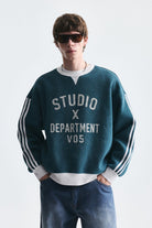 Kontrast Yaka Oversize Sweatshirt