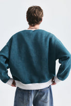 Kontrast Yaka Oversize Sweatshirt
