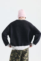 Kontrast Yaka Oversize Sweatshirt