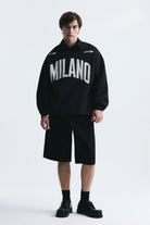 Milano Baskılı Oversize Sweatshirt