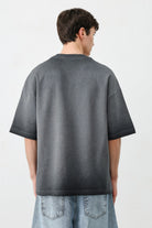 Oversize Bisiklet Yaka Baskılı Heavyweight Tişört