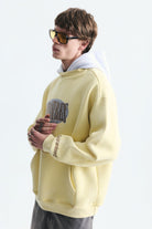 Oversize Baskılı Kapüşonlu Sweatshirt V70-266