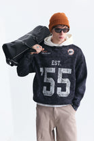 Oversize Baskılı Kapüşonlu Sweatshirt