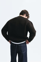 Oversize Baskılı Kazak
