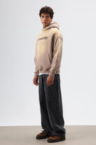 Oversize Baskılı Yıkamalı Hoodie