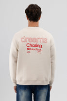 Oversize Bisiklet Yaka Baskılı Sweatshirt