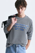 Oversize Çizgili Sweatshirt