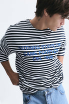 Oversize Çizgili Sweatshirt