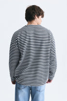 Oversize Çizgili Sweatshirt