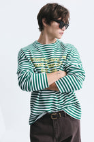 Oversize Çizgili Sweatshirt