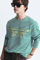 Oversize Çizgili Sweatshirt