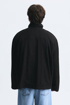 Oversize Düğmeli Dik Yaka Mont