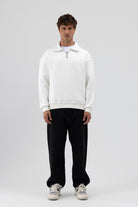 Oversize Fermuarlı Dik Yaka Sweatshirt