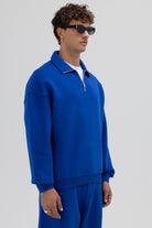 Oversize Fermuarlı Dik Yaka Sweatshirt