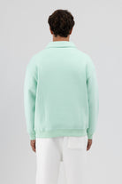 Oversize Fermuarlı Dik Yaka Sweatshirt