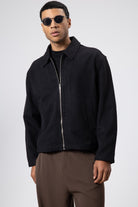 Oversize Fermuarlı Kaşe Ceket