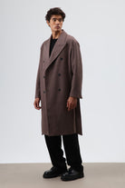 Oversize Kruvaze Kaşe Kaban