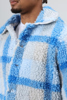 Oversize Peluş Ekose Ceket