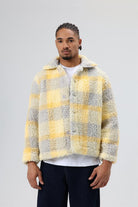 Oversize Peluş Ekose Ceket