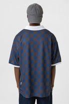 Oversize Polo Yaka Forma Tişört - Kahverengi ve İndigo - 5