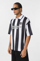 Oversize Polo Yaka Forma Tişört - Siyah - 5