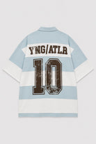 Oversize Rugby Yaka Çizgili Tişört