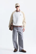 Oversize Renk Bloklu Sweatshirt