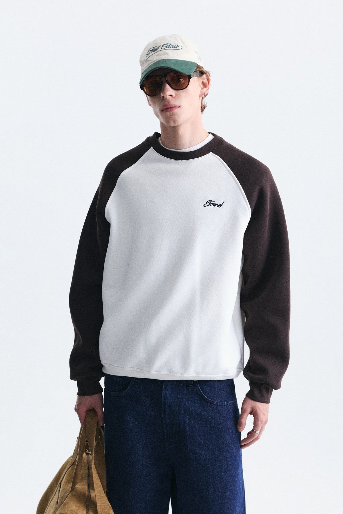 Oversize Renk Bloklu Sweatshirt