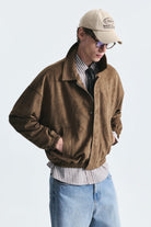 Oversize Polo Yaka Suni Süet Mont