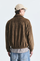 Oversize Polo Yaka Suni Süet Mont